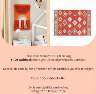 €100 voucher voor volgende bestelling bij besteding van €300 bij Beliani