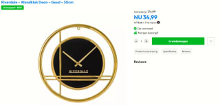 Riverdale Dean wandklok voor €34,99 bij Timco voordeelmarkt
