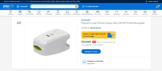 Dispositivo laser BodyHealth Lak 905 portátil recargable elimina hongos de uñas por $59.990
