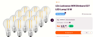 Voordeelpak met 12x Ledvance Wifi Dimbare E27 LED Lampen 6 W voor €12,95 bij Ibood