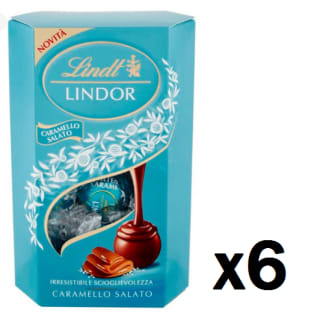6 Paquetes de Bombones LINDOR SALTED CARAMEL CORNET 200 GR - Lindt por 17.94€