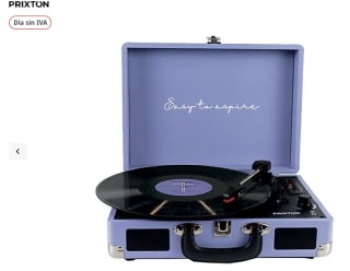 Tocadiscos Prixton VC400 78 rpm Bluetooth USB 2 3W Digitalizador de vinilos Lila por solo 45,45€