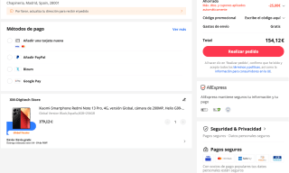 Xiaomi Redmi Note 13 Pro 8GB 256GB por solo 154,12€