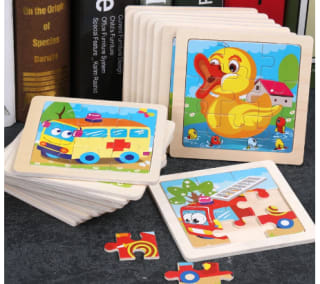 Puzles infantiles de madera 11x11cm por 0,85€
