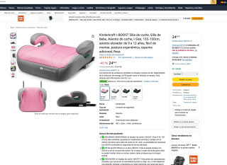 Kinderkraft I-BOOST Silla de coche Silla de Bebe Asiento de coche I-Size, 135-150cm asiento elevador de 9 a 12 años por solo 24,08€