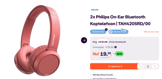 2 Stuks, Philips TAH4205 On-Ear Wireless Headphones voor €19,95 bij ibood