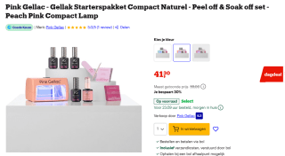 Pink Gellac - Gellak Starterspakket Compact Naturel met een Peach Pink Compact Lamp voor €41,30 bij Bol