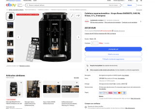 Cafetera superautomática Krups Roma EA81K870 1450W 15 bar 1.7 L 3 tempera por 207,51€