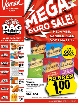 Heel veel producten voor maar €1 bij Vomar