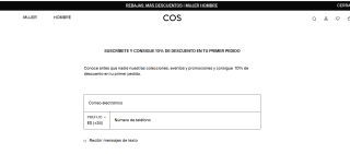 10% de descuento para tu primera compra en COS