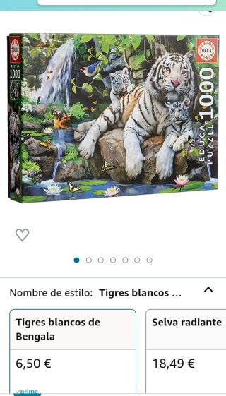 Educa - Tigres Blancos de Bengala Puzzle, 1000 Piezas por 6,50€.