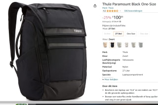 Thule Paramount Backpack 27L voor €100,99 bij Amazon
