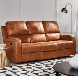Sofá reclinable Attimo camel tipo gamuza por $399.990