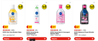 1+2 gratis op A-merk gezichtsreiniging bij Kruidvat