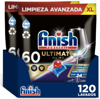 120 pastillas Finish Powerball Ultimate All in 1 por 29,83€ (cuenta nueva 23,10€)