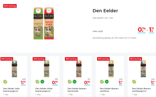 50% korting op Den Eelder zuivelproducten bij Hoogvliet