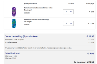 2 +3 gratis op Palmolive douche bij Trekpleister