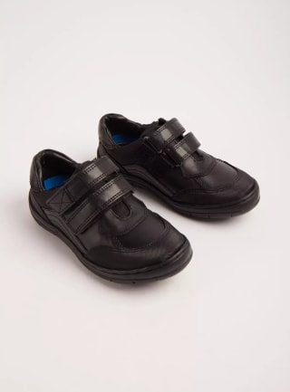 Garner a black leather twin strap school shoes for infants available at Argos for £4.50