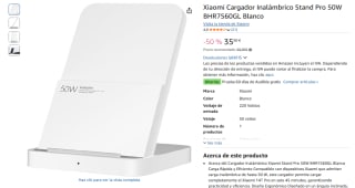 Xiaomi Cargador Inalámbrico Stand Pro 50W por 28,92€