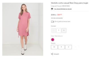 Vestido Corto Casual Non Stop por $90 en Suburbia