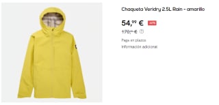 Chaqueta para Mujer Burton Veridry 2.5L Rain por 54.99€