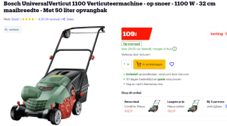 Bosch UniversalVerticut 1100 Verticuteermachine voor €89 na cashback bij Bol.com