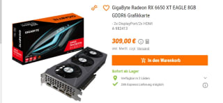 Gigabyte Radeon RX 6650 XT, 8GB, Eagle voor €309 bij Notebooksbilliger