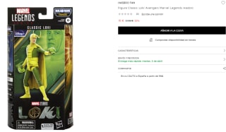 Figura Classic Loki Avengers Marvel Legends Hasbro por 15€