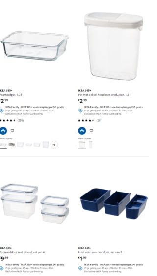 2+1 gratis op voedselopbergers met IKEA Family 365+