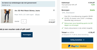 G-Star Raw dames Jeans Arc 3d Mid Waist Skinny donkerblauw voor €58,47 dmv code bij G-Star