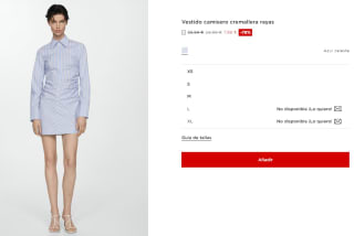 Vestido camisero de cremallera a rayas por 7.99€