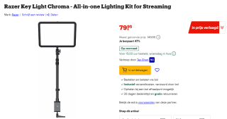 Razer Key Light Chroma voor €79,95 bij Bol