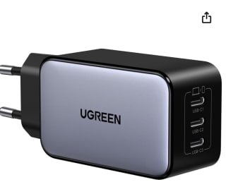 UGREEN Nexode Cargador 65W con 3 USB C Por 25,19€