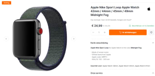 50% korting Apple Nike Sport Loop Apple Watch 42mm / 44mm / 45mm / 49mm Midnight Fog (€24,99)