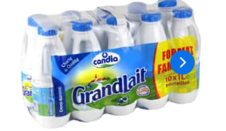 2 packs de Lait UHT GrandLait Demi-écrémé à 10,67€