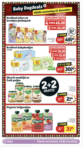 Babydagdeals actie op woensdag 21 december