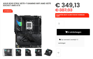 ASUS ROG STRIX X870-F GAMING WIFI moederbord voor €349,13 bij Caps