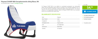Playseat CHAMP NBA Gecapitonneerde zitting voor €54,95 bij Megekko