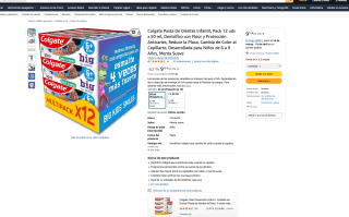 Colgate Pasta de Dientes Infantil Pack 12 uds x 50 ml por solo 9,10€