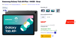 Samsung Galaxy Tab A9+ 64 GB voor €183,99 bij Bol.com