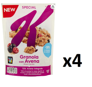4 Paquetes de Kellogg's Special K Granola con avena y mixed berries 320g por 7.31€