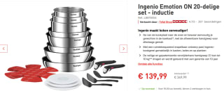 Tefal Ingenio Emotion ON 20-delige set (ook inductie) voor €126 bij Tefal