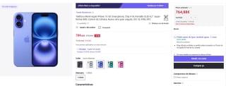 Apple iPhone 16 5G 128GB por 764,88€ en varios colores