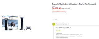 PS5 Standard + God of War Ragnarok por $8,990 en Soriana