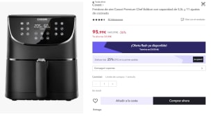 Freidora de aire - Cosori Premium Chef Edition, Capacidad 5.5L, Potencia 1700W, Hasta 205ºC por 80.99€