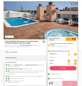 Estancia de 3 días en la Costa Dorada en Dorada Palace 4* Media Pensión por 3€