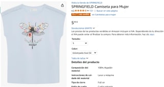 Camiseta Springfield mujer por 5,99€ en varios modelos y tallas