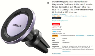 UGREEN MagSafe Auto Telefoonhouder voor €13,71 bij Amazon