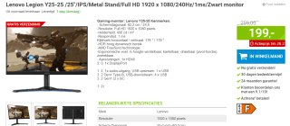 Lenovo Y25-25 - LCD-monitor voor €199 bij Megekko