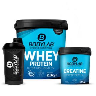 2kg Whey Protein + 500g Creatine + Shaker voor €49,99 bij Bodylab